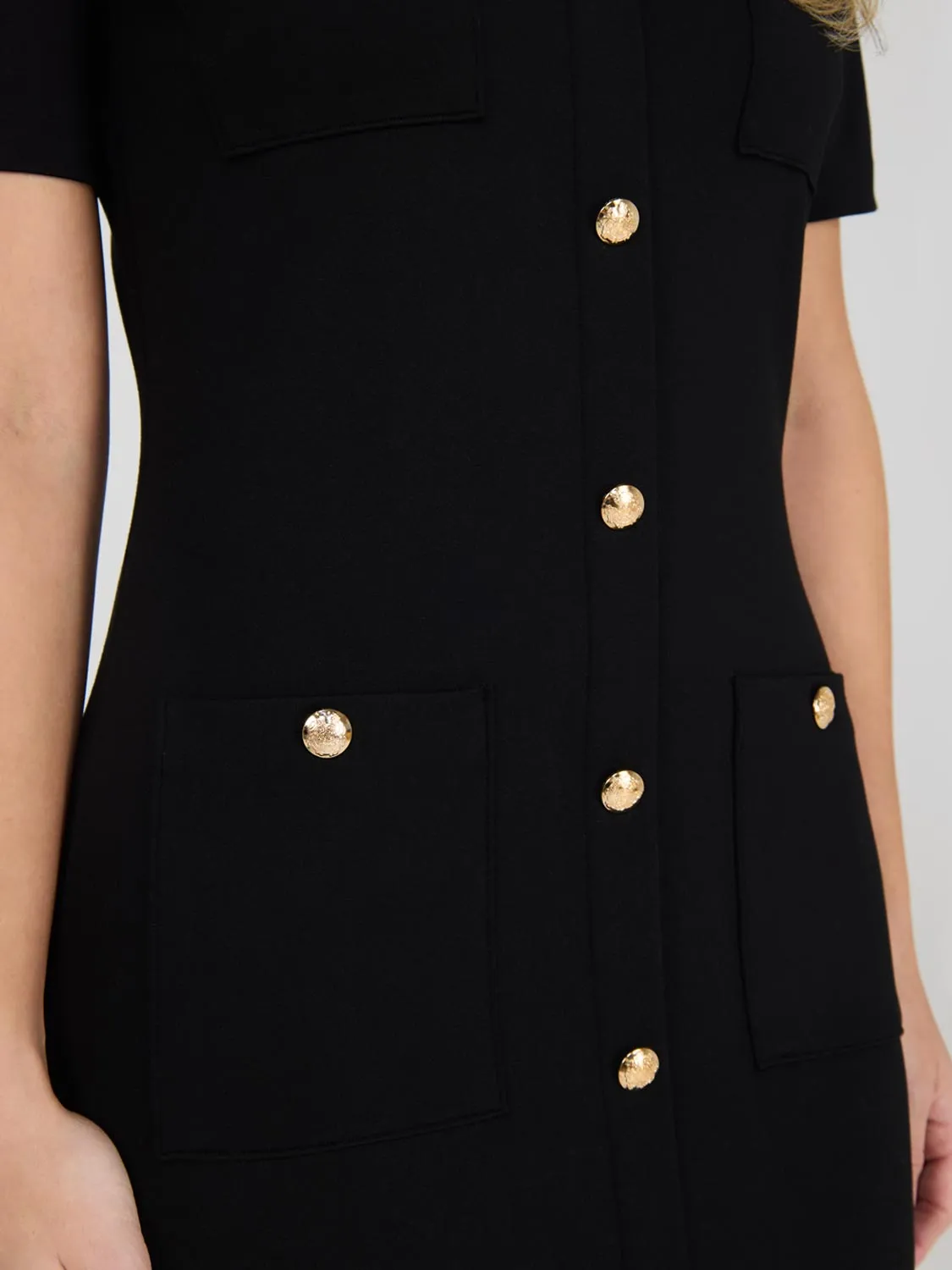 Short Sleeve Button-Front Dress fashion trend