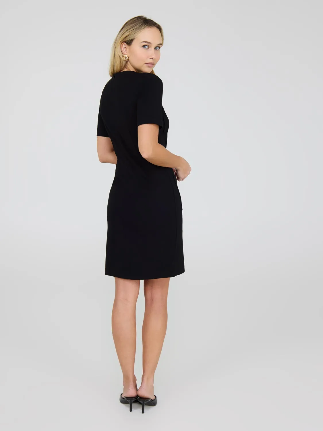 Short Sleeve Button-Front Dress fashion elegant