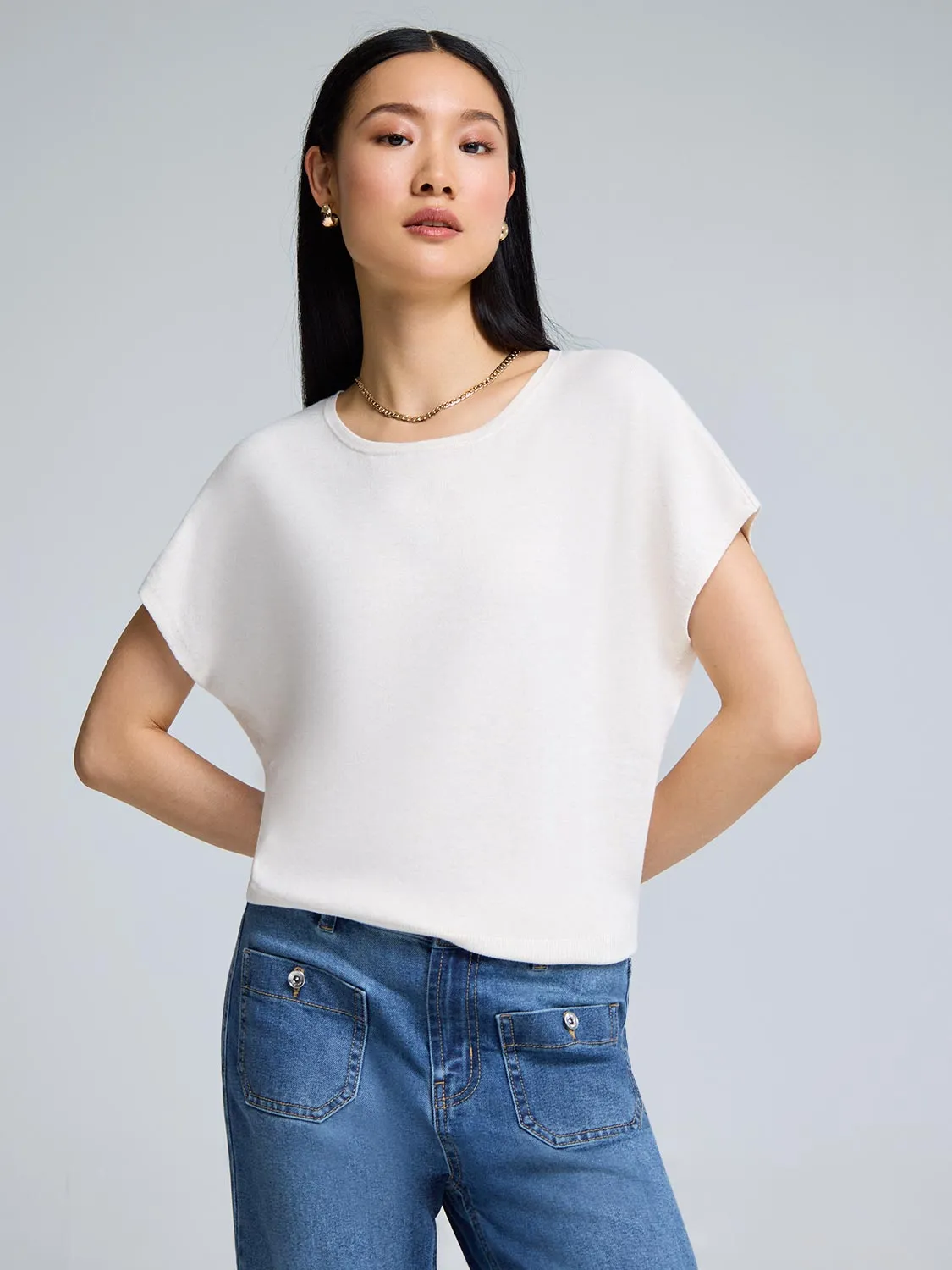 Short Sleeve Crew Neck Sweater Fun Wear