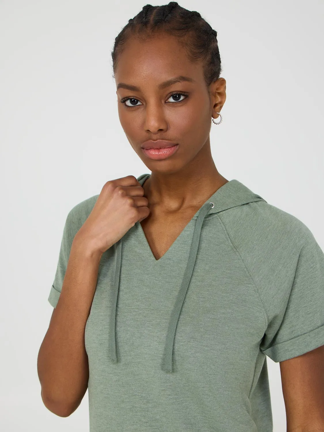 Short Sleeve French Terry Hoodie Style Update