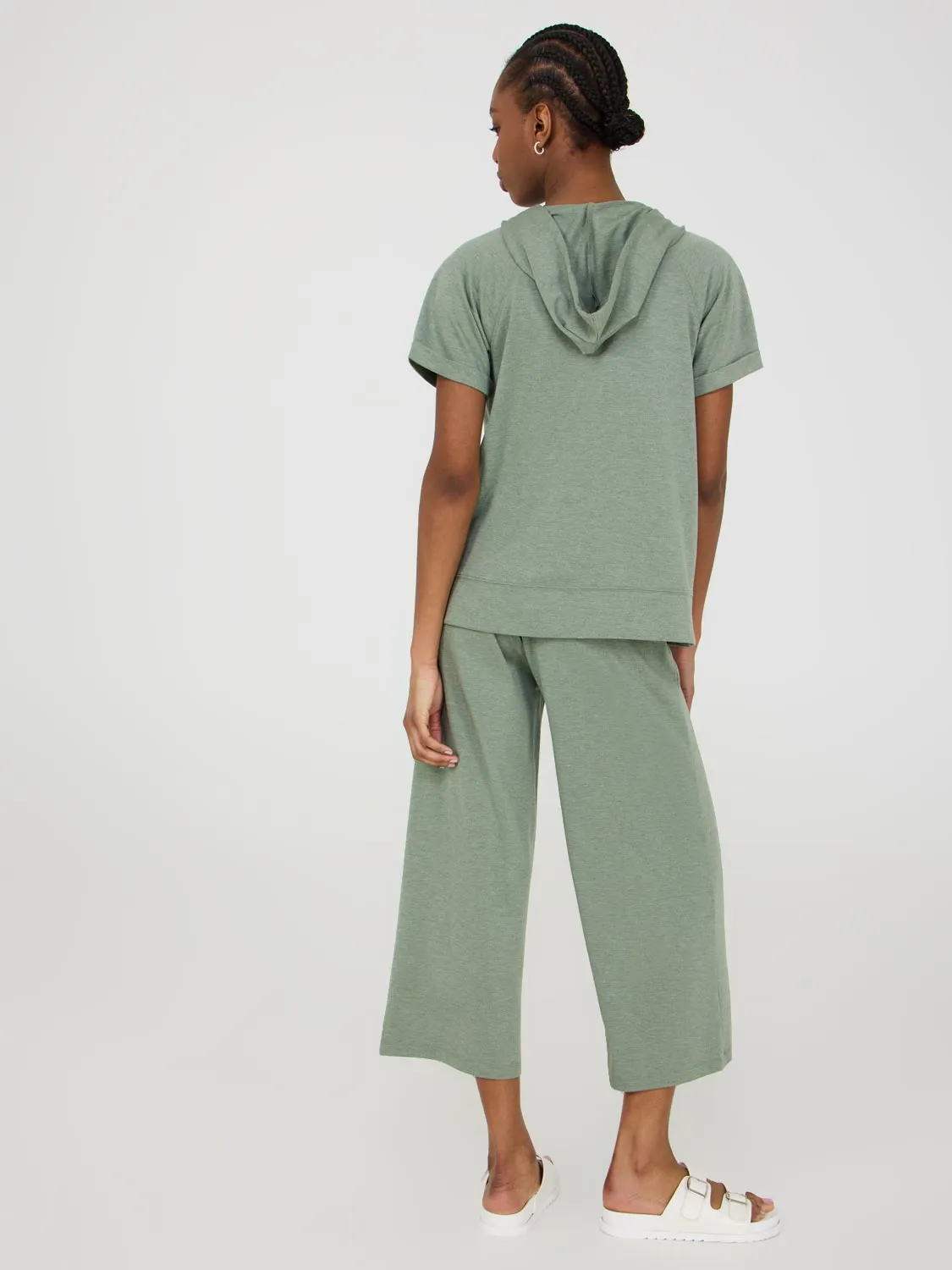 Short Sleeve French Terry Hoodie Spring Layer
