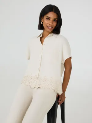 Short Sleeve Linen Blouse All Day Wear