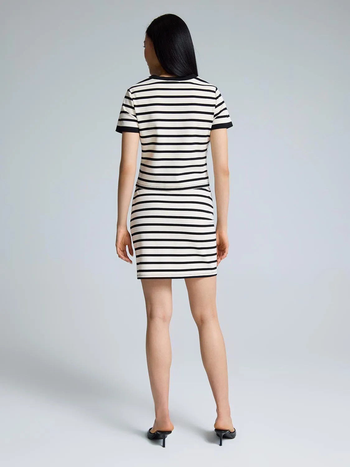 Short Sleeve Striped T-Shirt Run Free