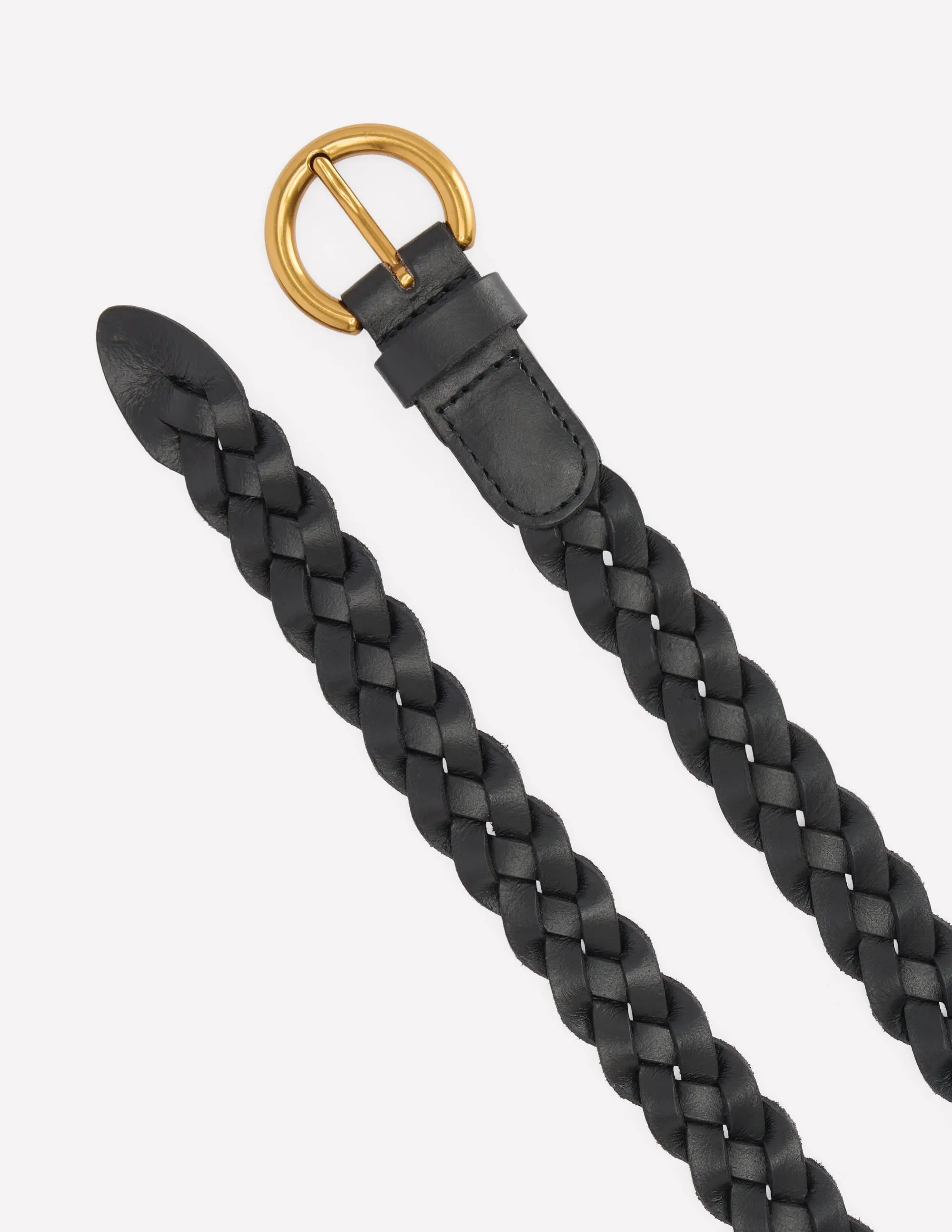 Skinny Plaited Belt-Black look balanced