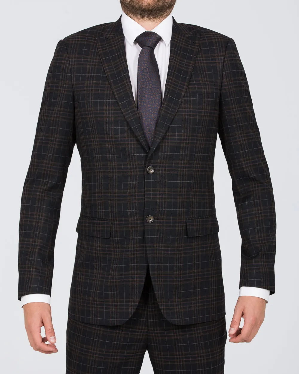 Skopes Alton Tall Suit Jacket (brown/blue/black) crowd ready