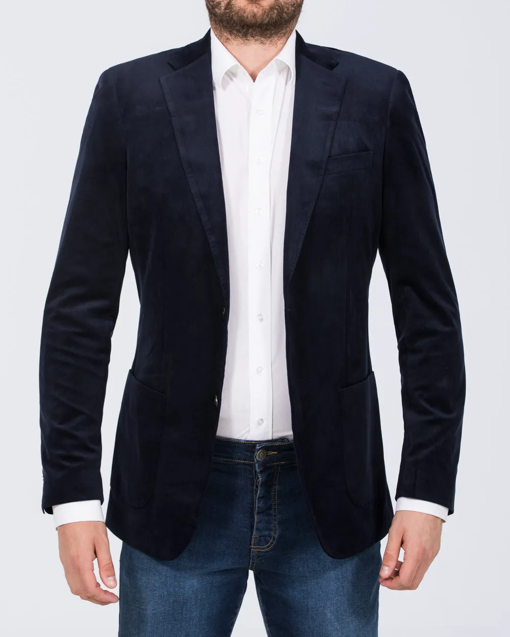 Skopes Atkinson Slim Fit Tall Cord Blazer (navy) ready polish