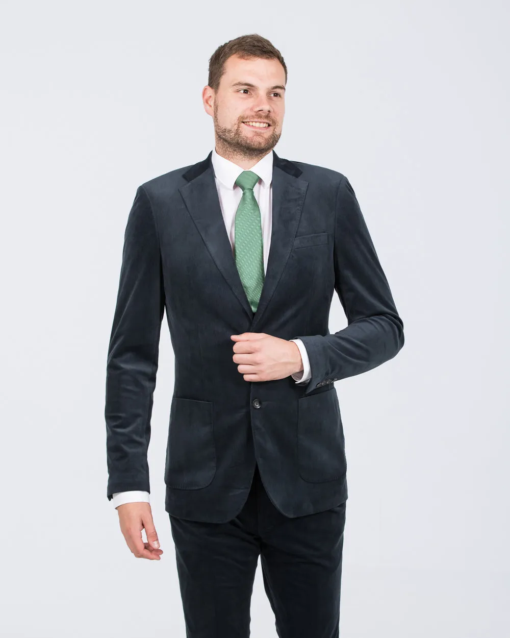 Skopes Atkinson Slim Fit Tall Cord Suit Jacket (teal) earthy tone outer