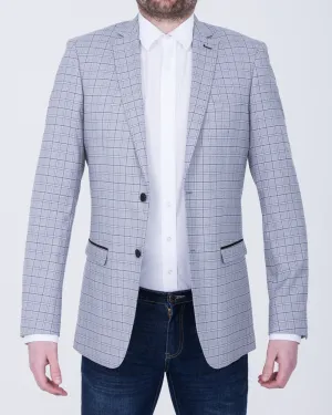 Skopes Brook Checked Blazer (silver/grey) clean shift