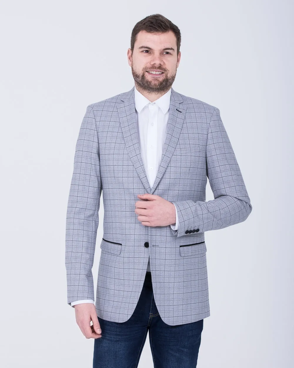 Skopes Brook Checked Blazer (silver/grey) custom smart