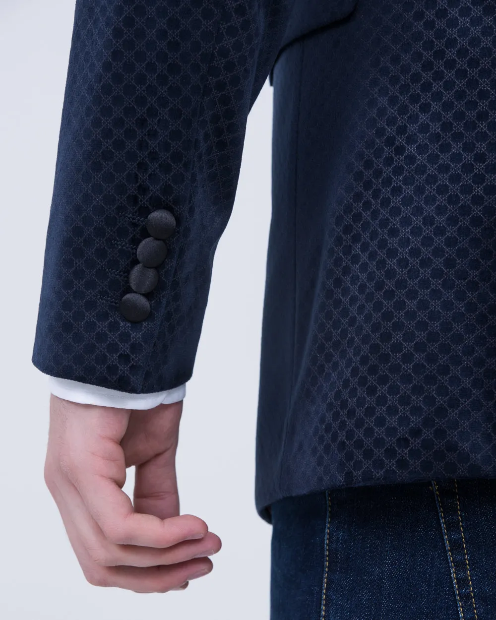 Skopes Burren Tall Geometric Print Blazer (navy/gold) tone shift