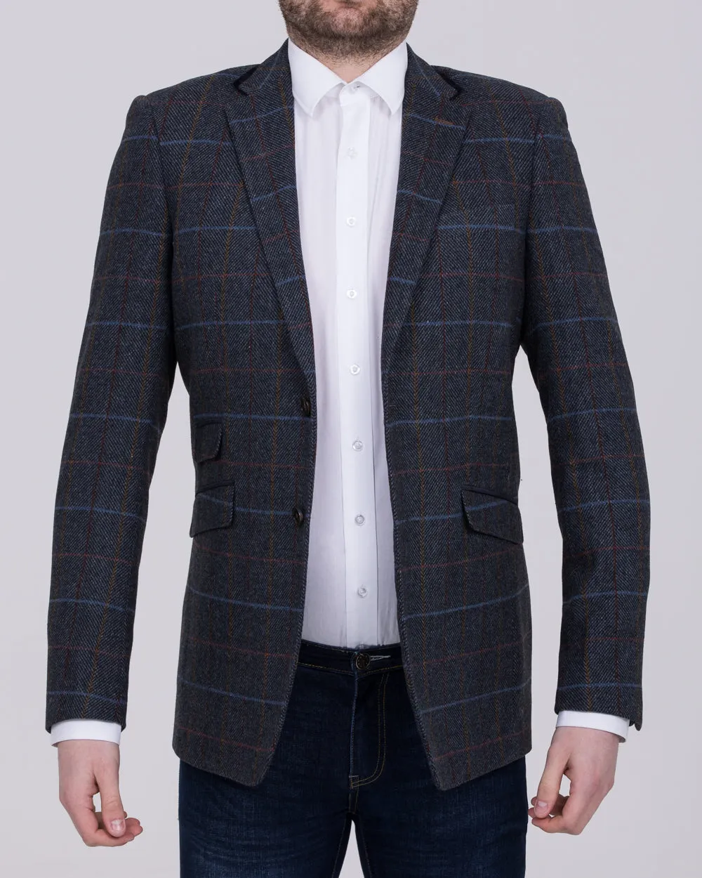 Skopes Doyle Skinny Fit Tall Suit Jacket (grey/blue) after hours
