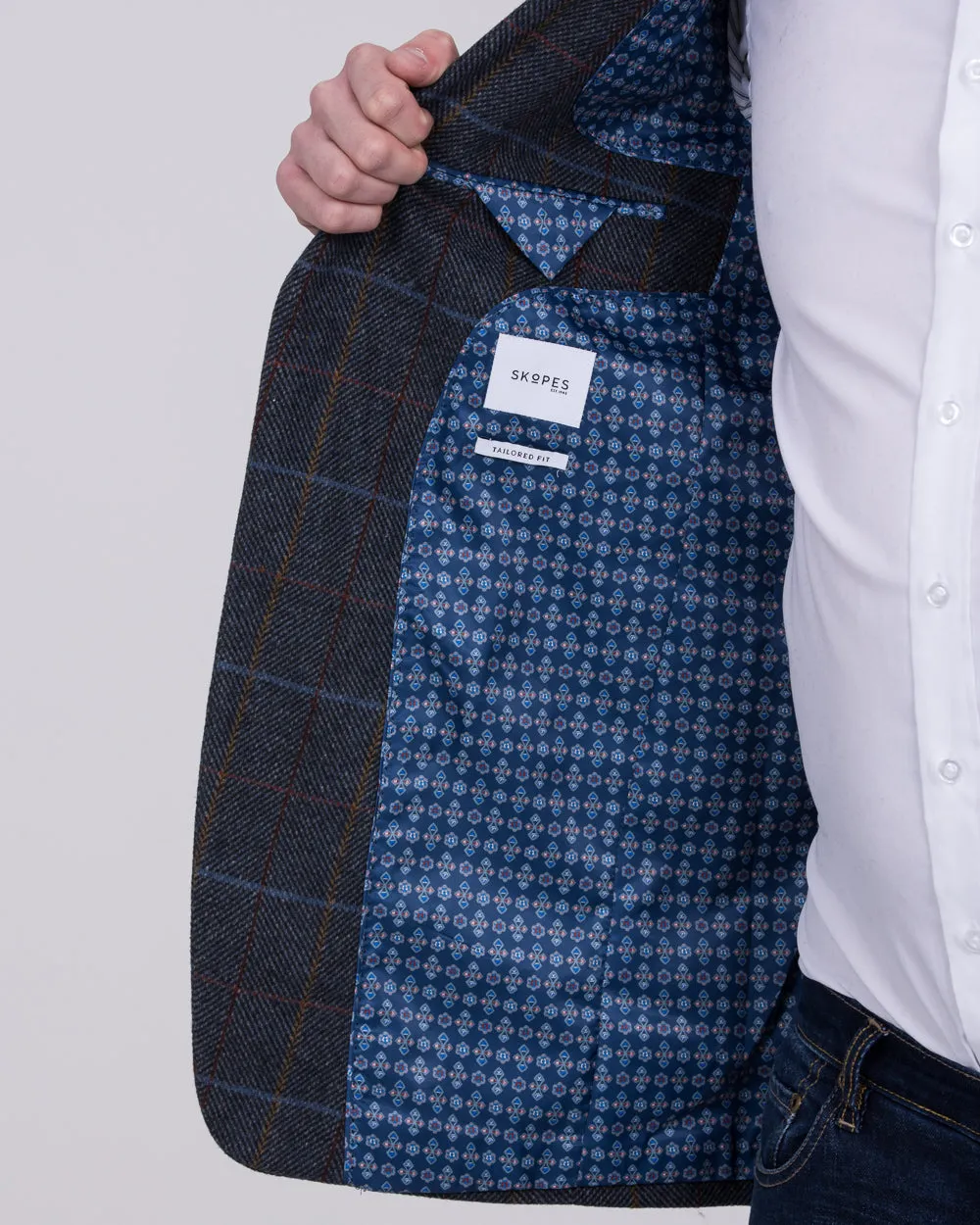 Skopes Doyle Skinny Fit Tall Suit Jacket (grey/blue) street tone