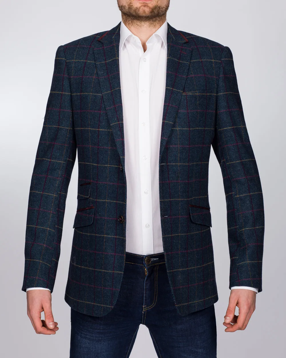 Skopes Doyle Slim Fit Tall Blazer (aqua/wine) elegance shape
