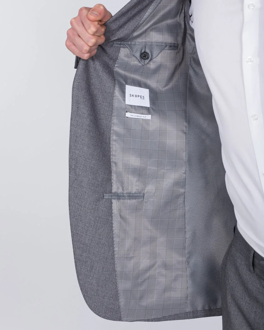 Skopes Harcourt Skinny Fit Tall Suit Jacket (silver) cityscape protector