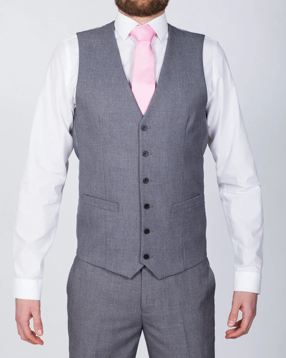 Skopes Harcourt Skinny Fit Tall Waistcoat (silver) retro revival