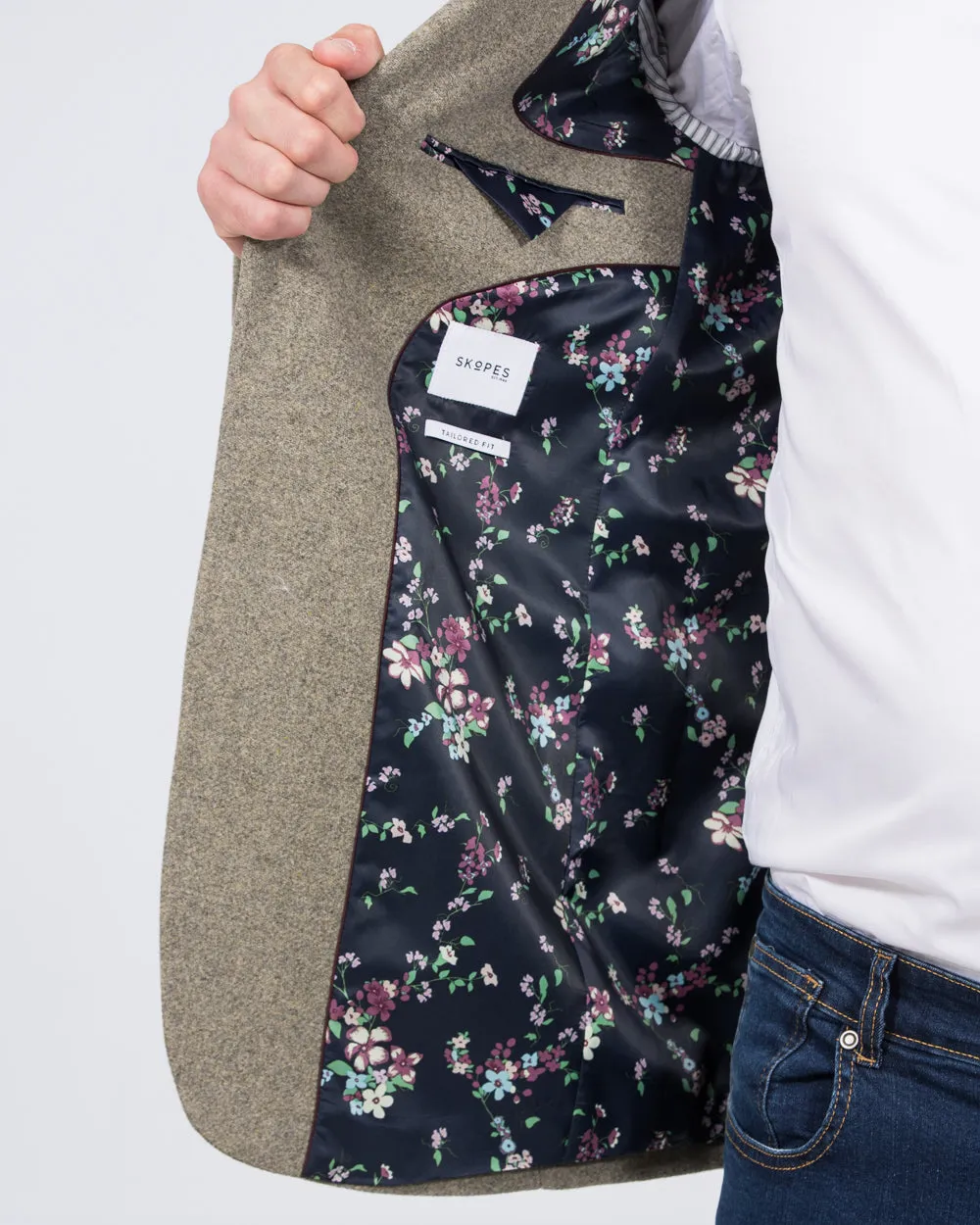 Skopes Ingram Slim Fit Tall Wool Blazer (sage) clean dress