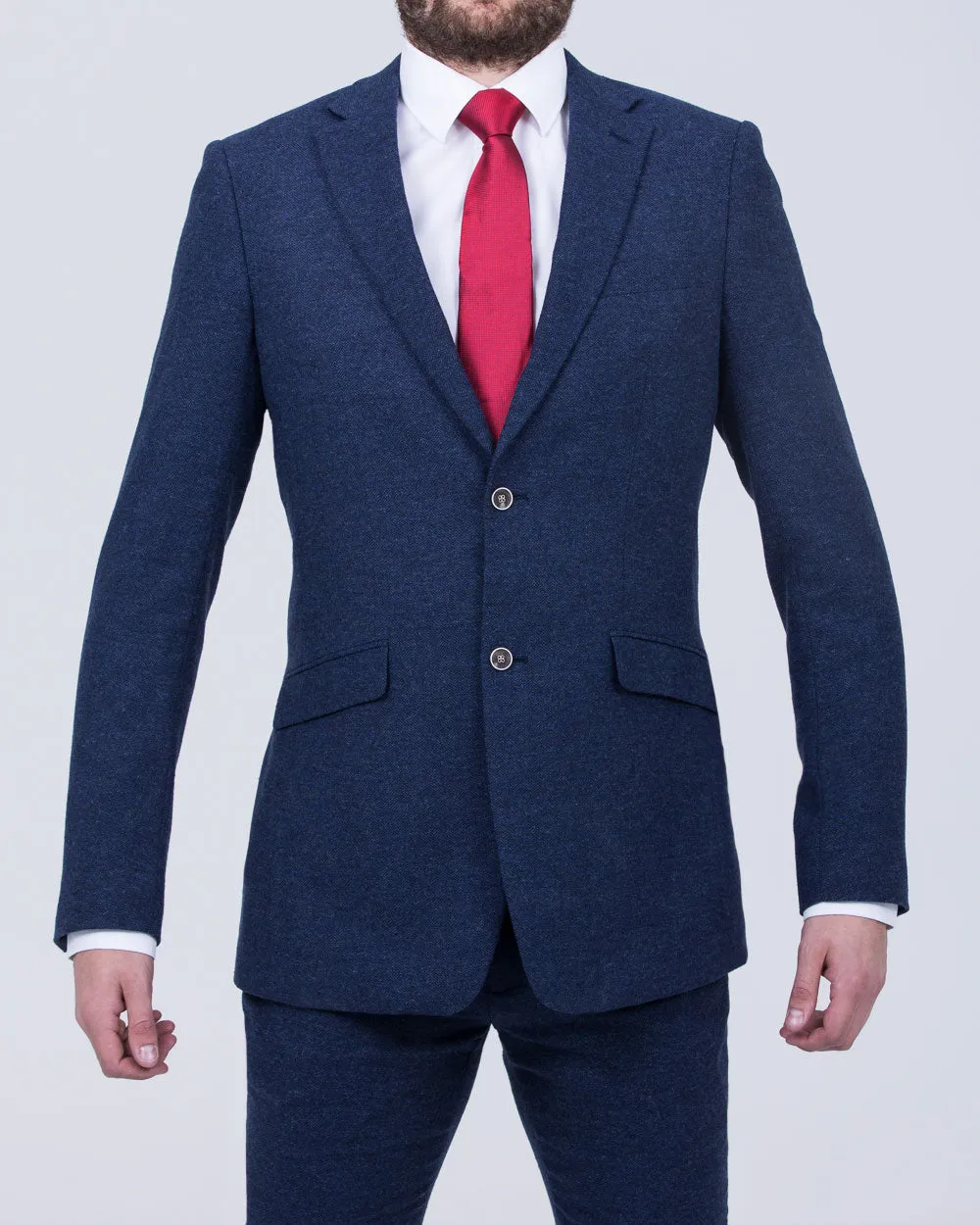 Skopes Jude Slim Fit Tall Suit Jacket (navy herringbone) weekend brunch style