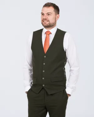 Skopes Jude Slim Fit Tall Suit Waistcoat (olive herringbone) spring outing