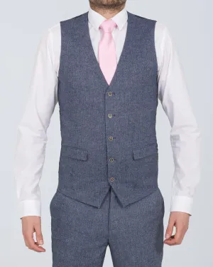 Skopes Jude Slim Fit Tall Waistcoat (blue herringbone) color block