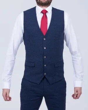 Skopes Jude Slim Fit Tall Waistcoat (navy herringbone) city commute
