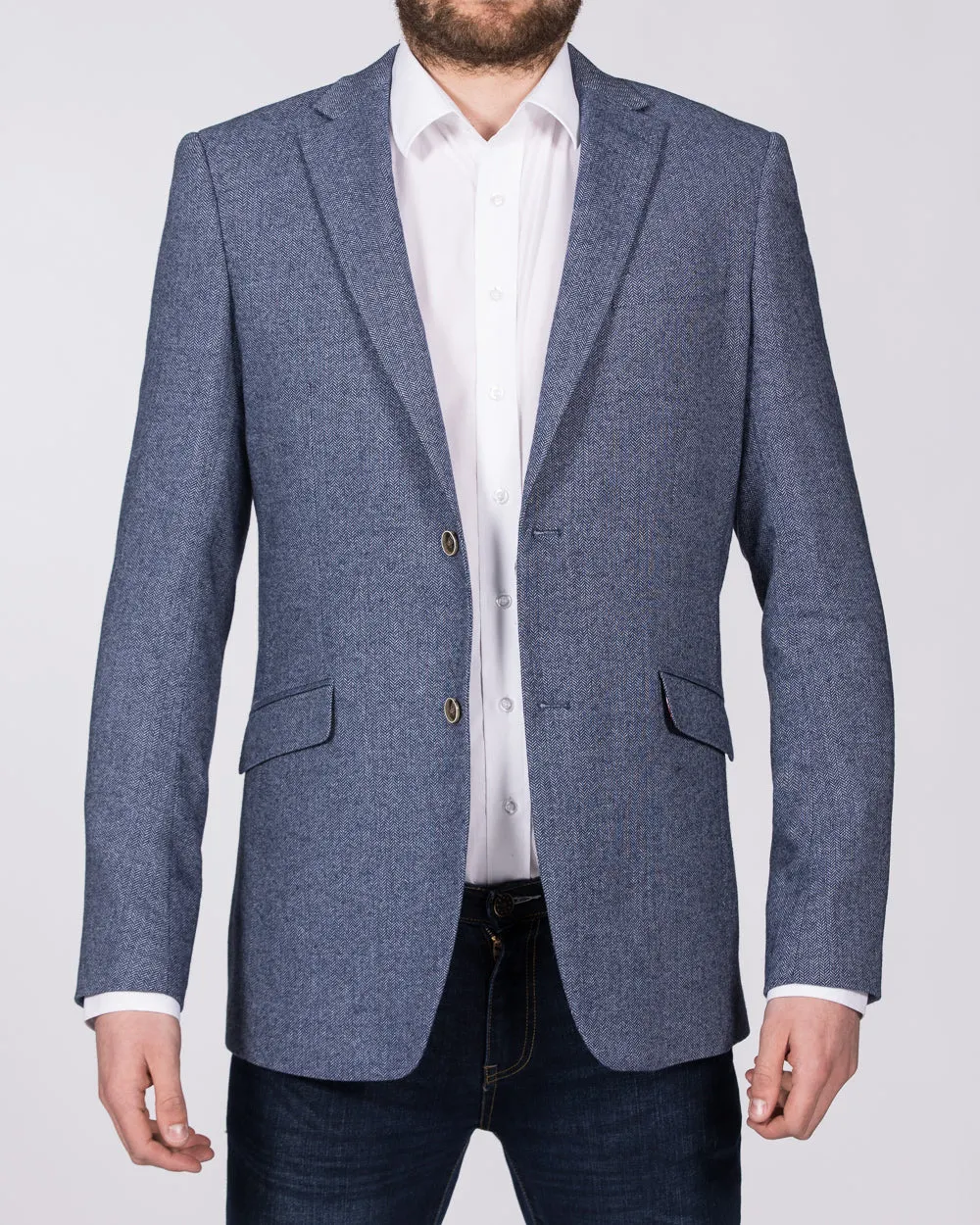 Skopes Jude Tall Blazer (blue herringbone) wearable edge