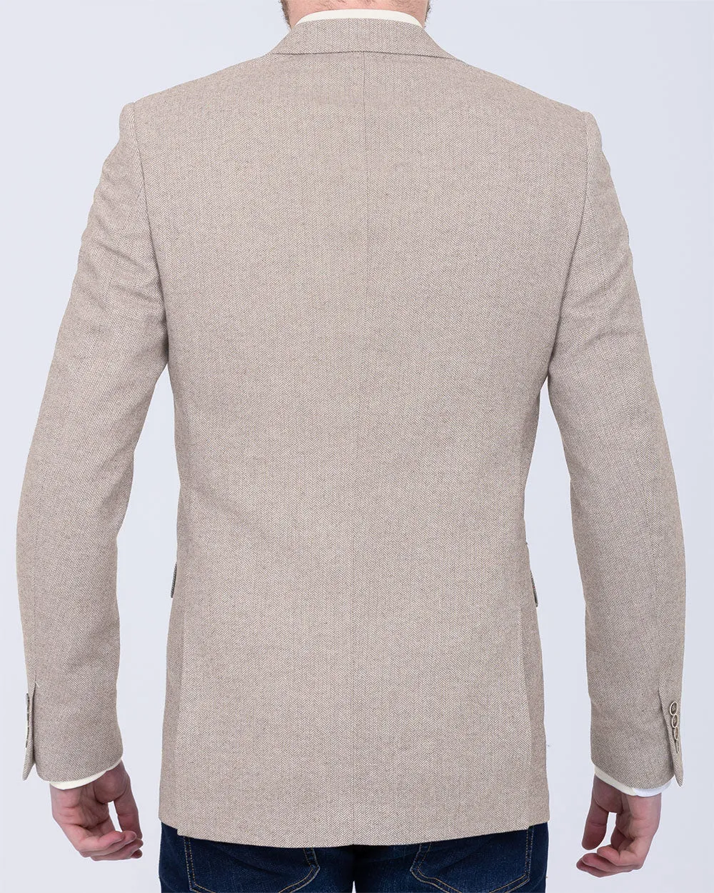 Skopes Jude Tall Blazer (stone herringbone) neat cut