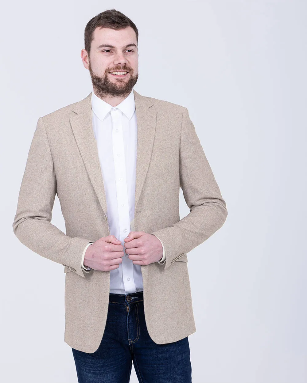 Skopes Jude Tall Blazer (stone herringbone) bold shift