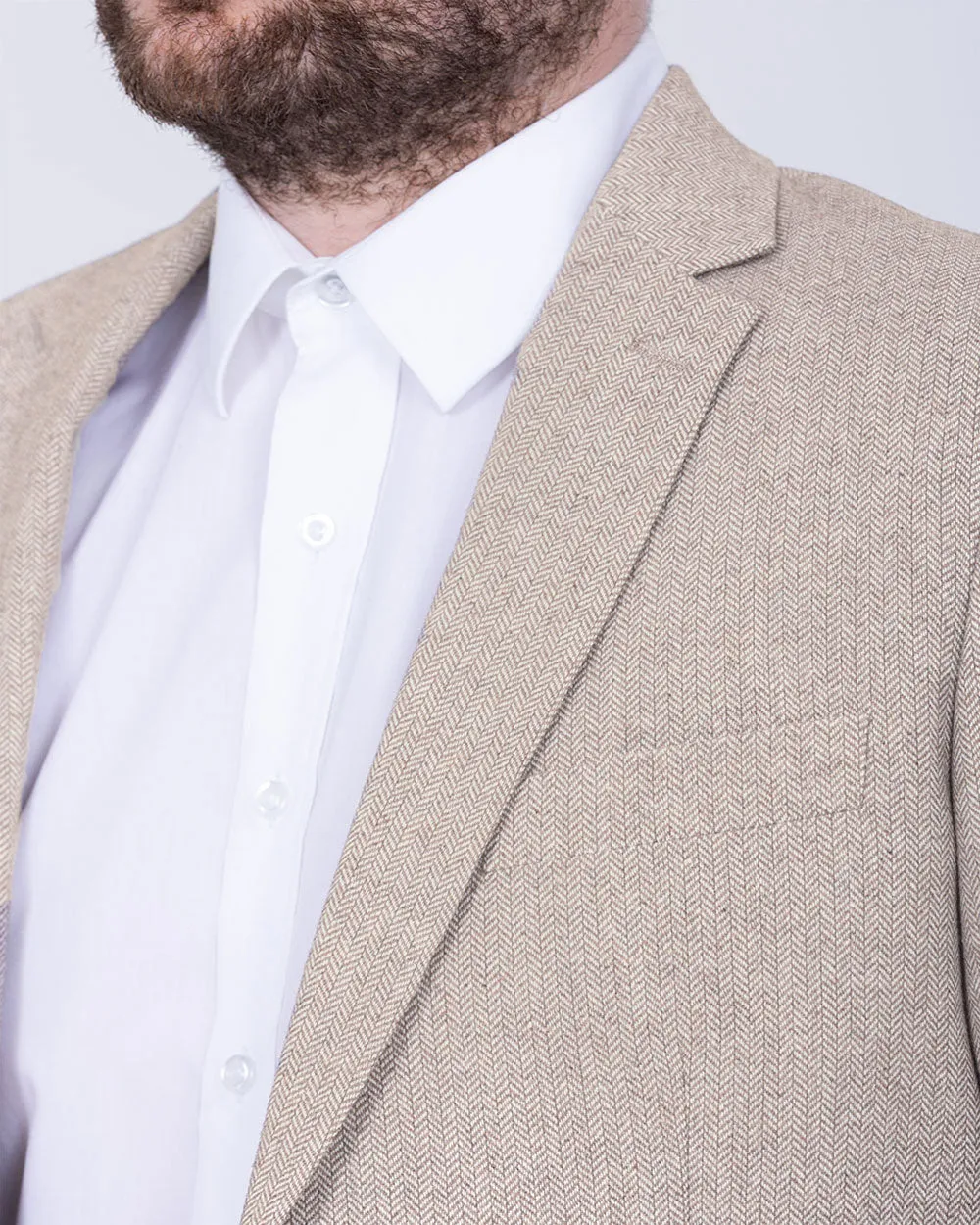 Skopes Jude Tall Blazer (stone herringbone) confident mode