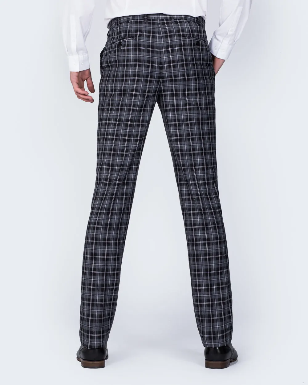 Skopes Kiefer Slim Fit Tall Suit Trousers (black/grey check) premium fabric