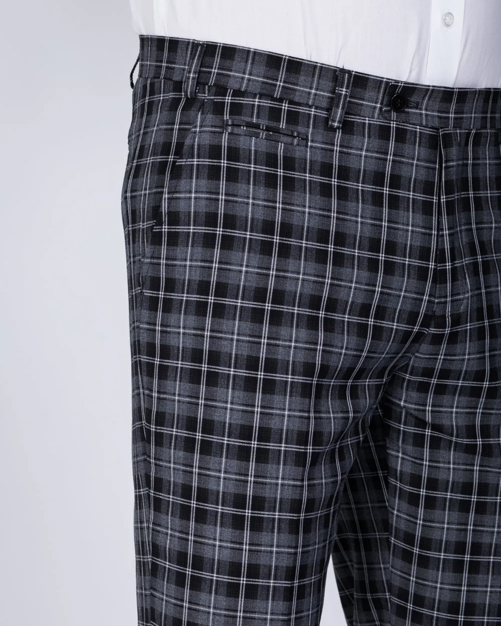 Skopes Kiefer Slim Fit Tall Suit Trousers (black/grey check) smart casual