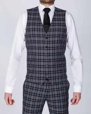 Skopes Kiefer Slim Fit Tall Suit Waistcoat (black/grey check) beach cover