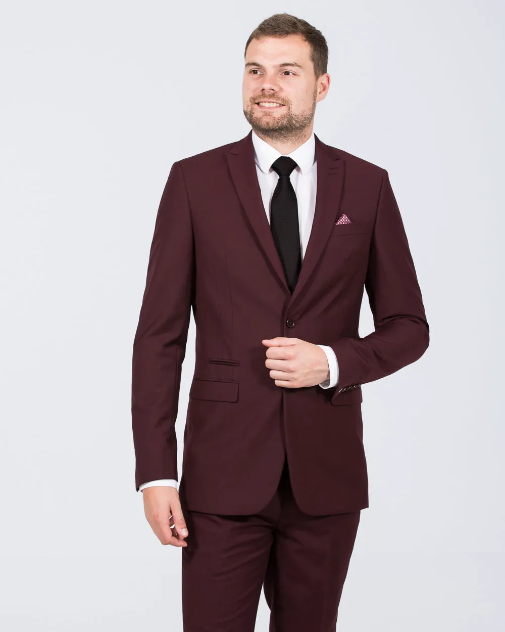 Skopes Madrid Slim Fit Tall Suit Jacket (claret) smart travel coat