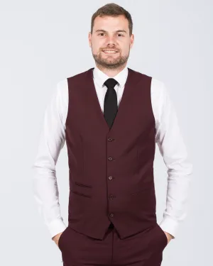 Skopes Madrid Tall Slim Fit Suit Waistcoat (claret) summer breeze