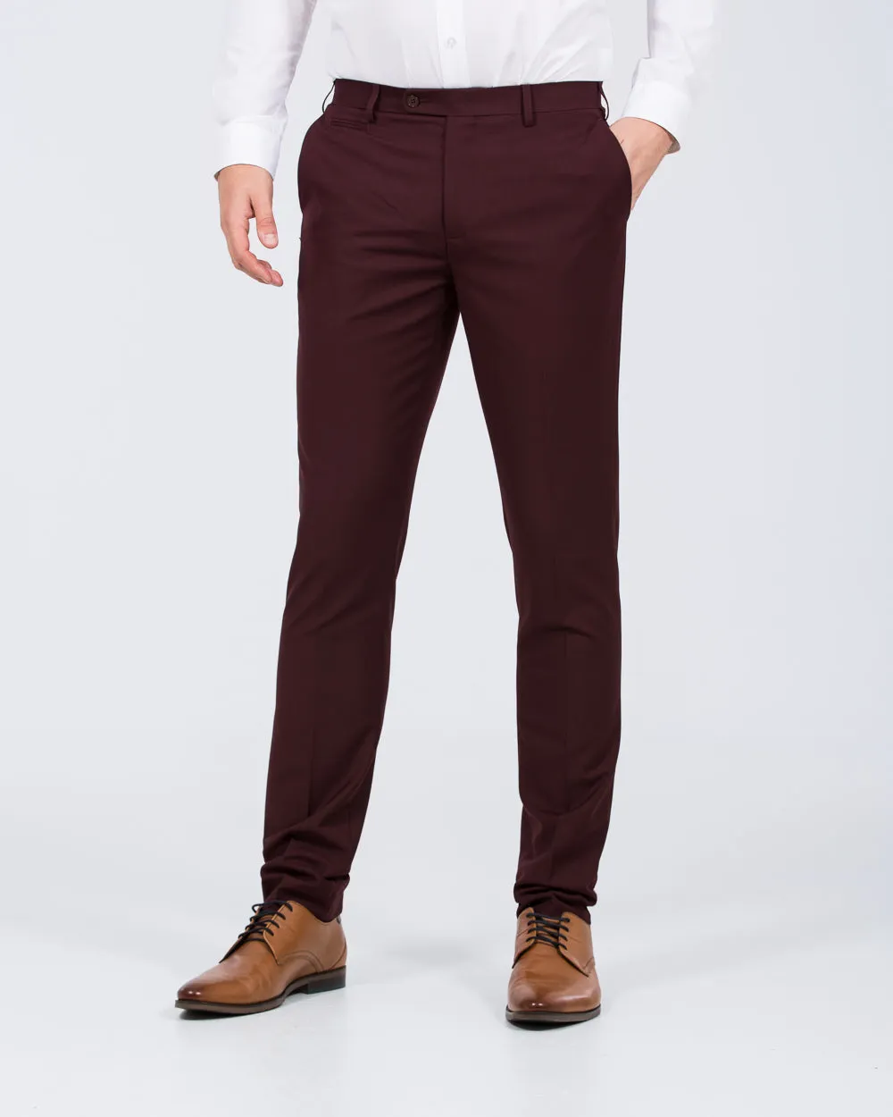 Skopes Milan Slim Fit Tall Suit Trousers (claret) adjustable fit
