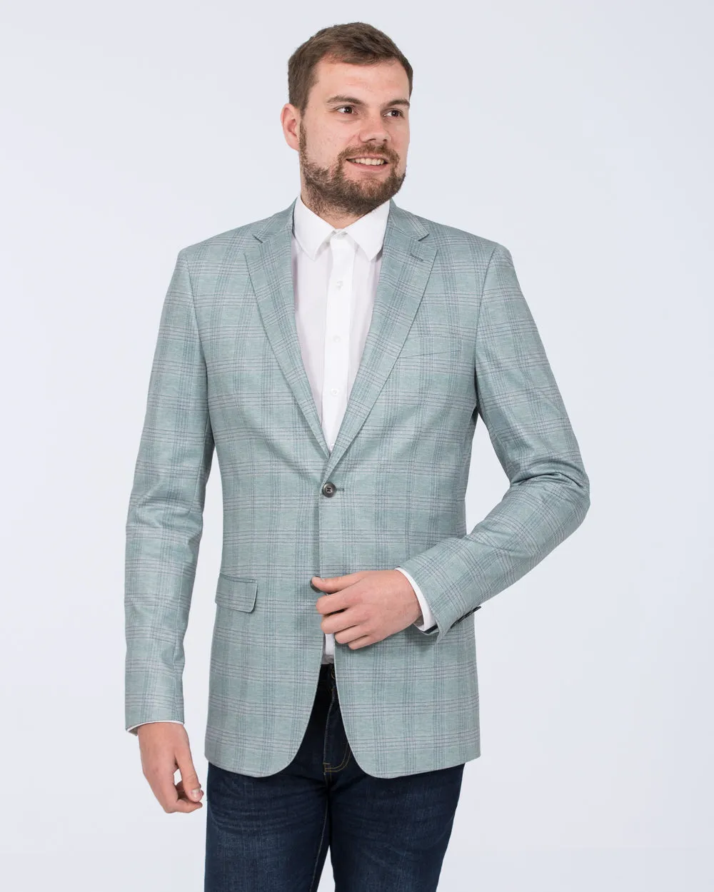 Skopes Montalvo Slim Fit Tall Blazer (light green check) change edge
