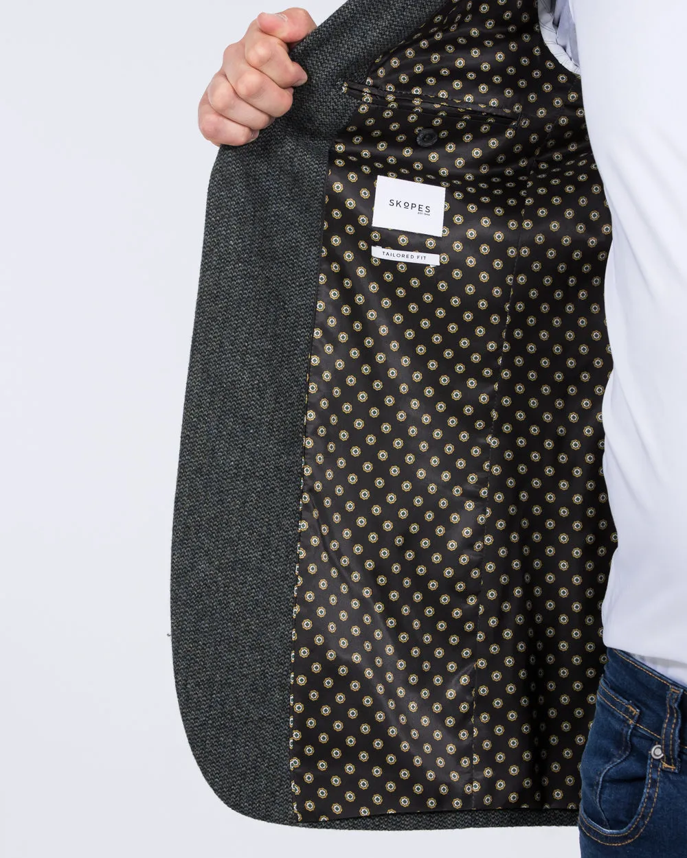 Skopes Newsam Slim Fit Tall Wool Blazer (teal) relaxed edge