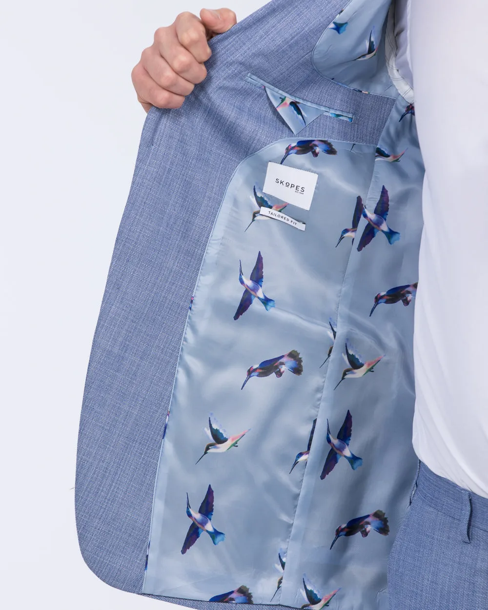 Skopes Redding Slim Fit Tall Suit Jacket (sky blue) gentle edge