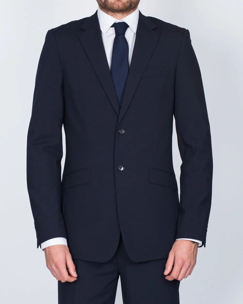 Skopes Regular Fit Wool Tall Suit Jacket (navy) flexible weather gear