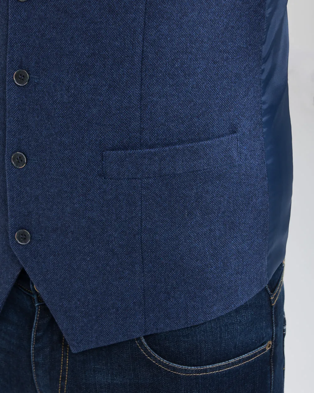Skopes Ruthin Slim Fit Tall Waistcoat (blue tweed) office casual