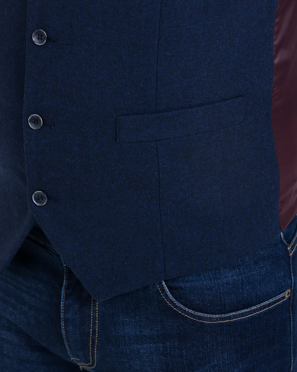 Skopes Ruthin Slim Fit Tall Waistcoat (navy tweed) business meeting