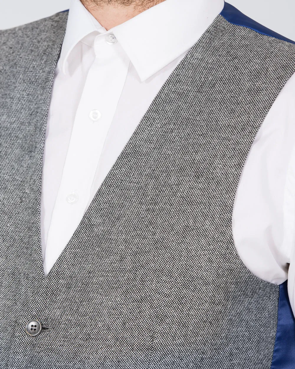 Skopes Ruthin Slim Fit Tall Waistcoat (silver tweed) city commute