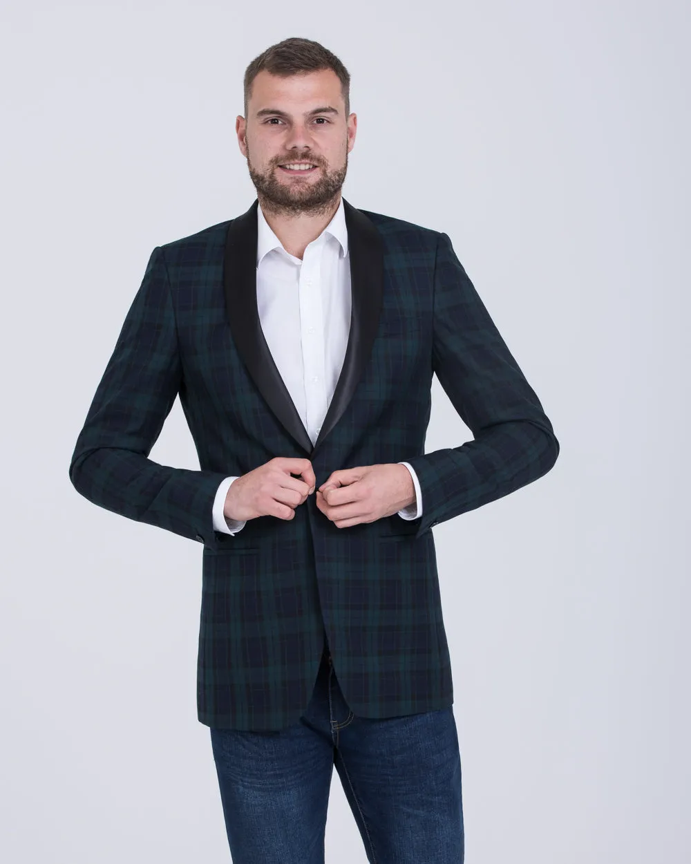 Skopes Sanchez Tall Blazer (navy/green check) busy proof
