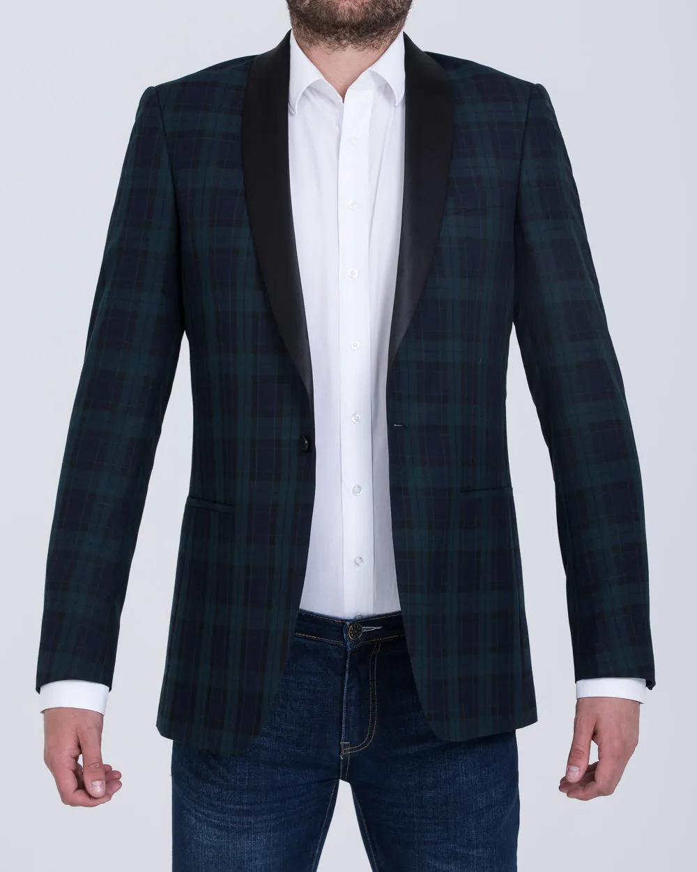 Skopes Sanchez Tall Blazer (navy/green check) sleek fit