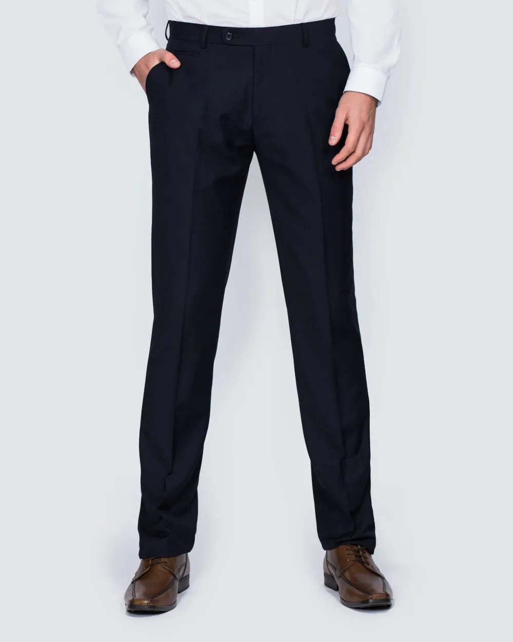 Skopes Slim Fit Superfine Twill Trousers (navy) premium fabric