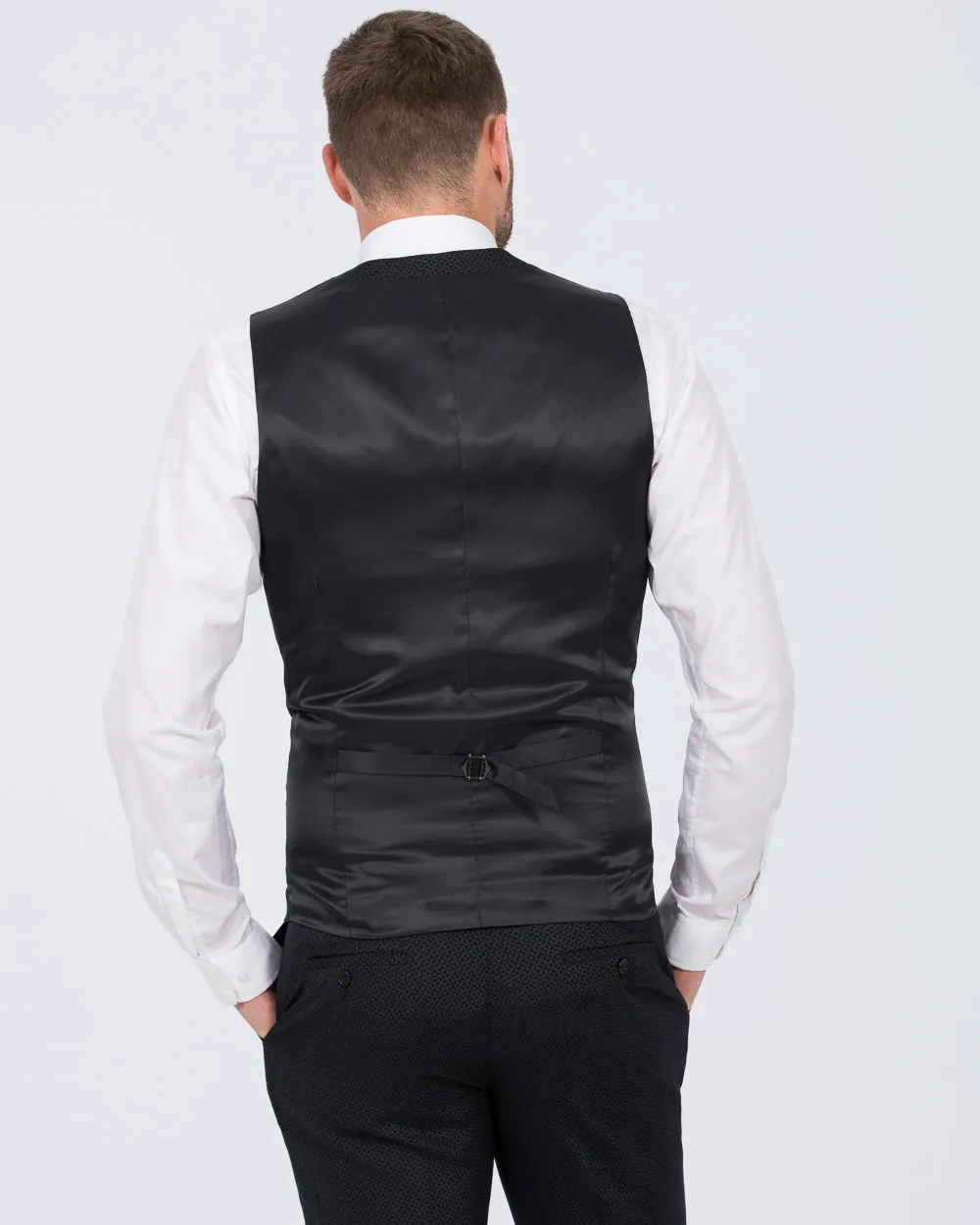 Skopes Slim Fit Tall Dinner Suit Waistcoat (navy diamond) zippered