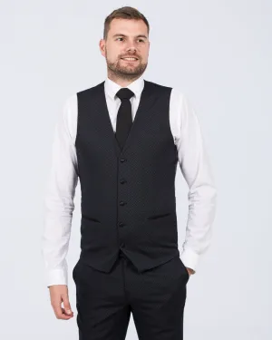 Skopes Slim Fit Tall Dinner Suit Waistcoat (navy diamond) wool blend