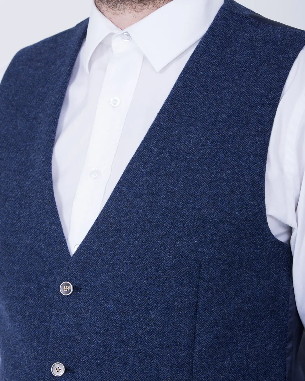 Skopes Slim Fit Tall Jude Waistcoat (navy herringbone) date night