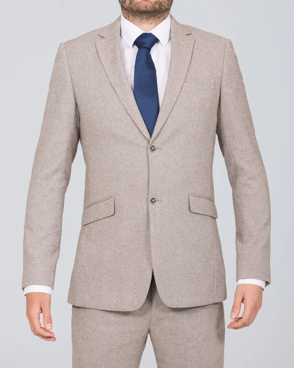 Skopes Slim Fit Tall Suit Jacket (stone herringbone) versatile urban wear