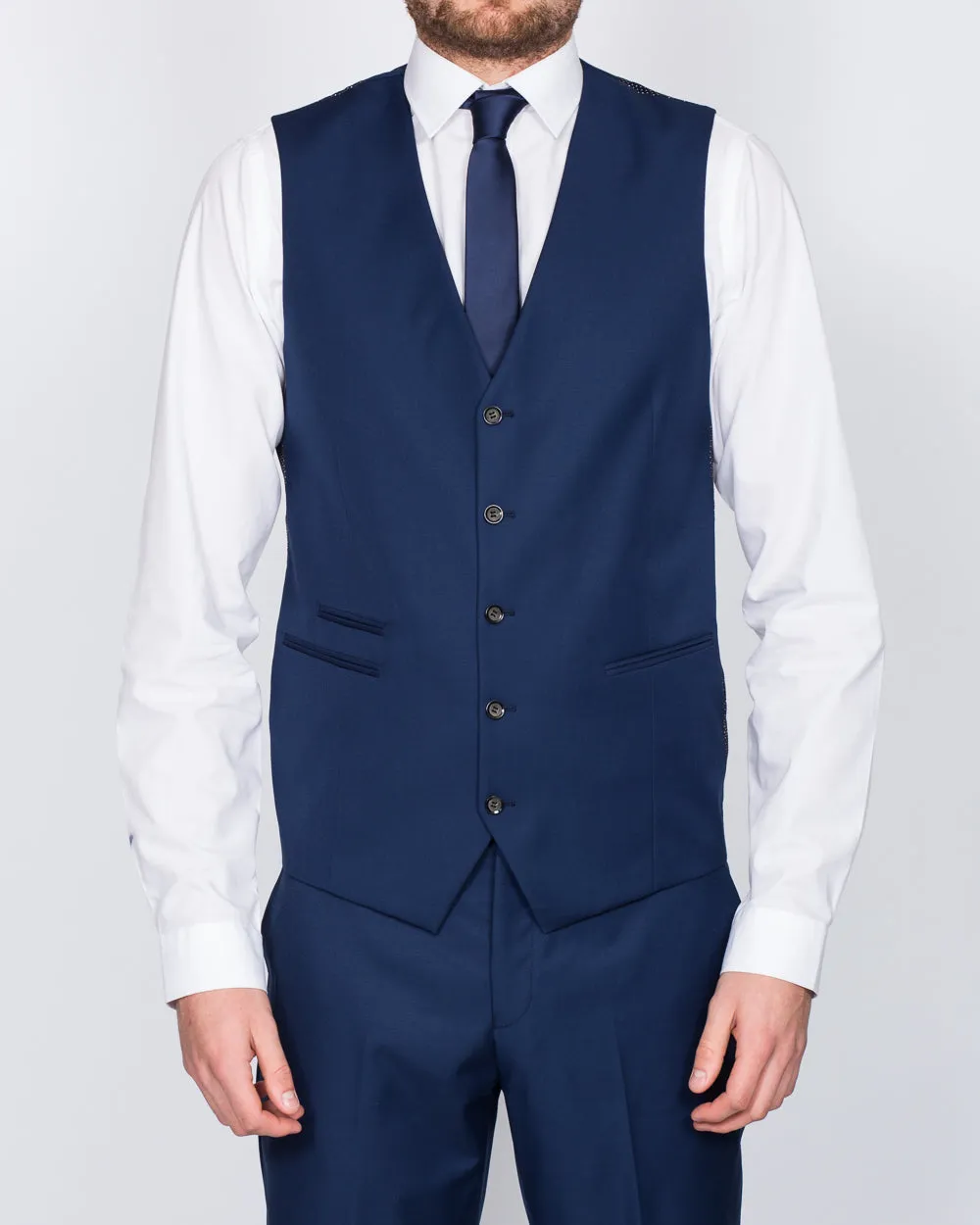 Skopes Slim Fit Wool Tall Suit Waistcoat (royale blue) modern classic