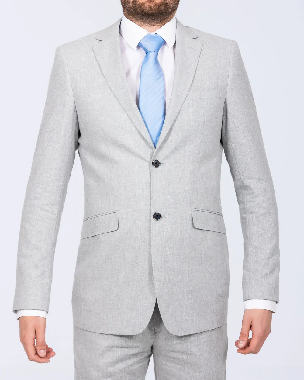 Skopes Tuscany Slim Fit Linen Blend Suit Jacket (silver) relaxed layer vibe